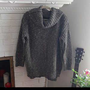 Women's Poools Knit Turtleneck Oversized Gray Sweater Size L